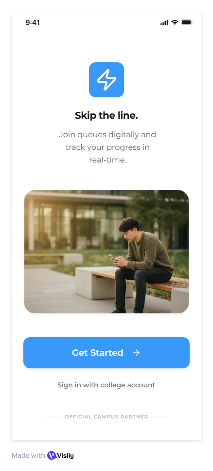 Campus Queue onboarding screen
