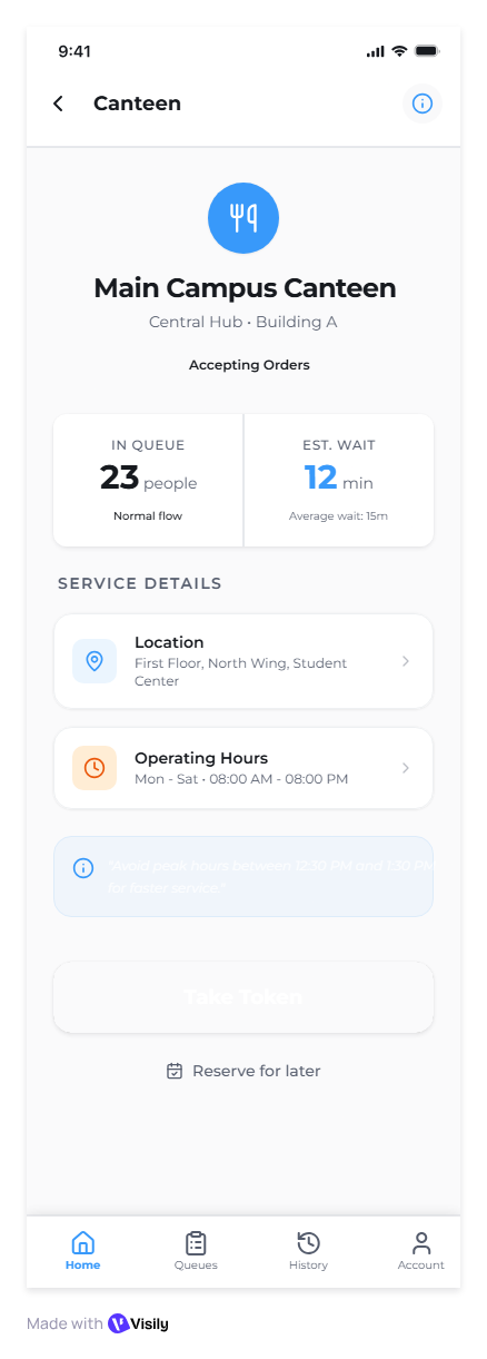 Campus Queue screen 4