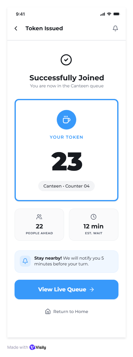 Campus Queue screen 6